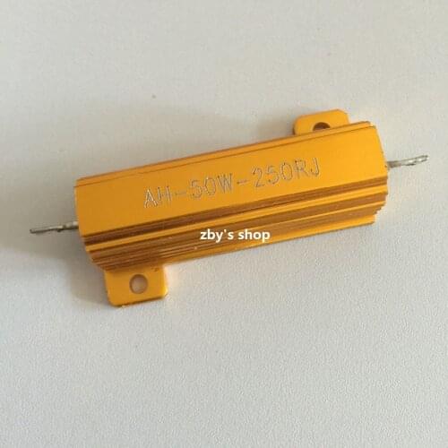 Gold Tone Wirewound Aluminium Housed Power Resistor 5% 50 Watt 250 Ohm