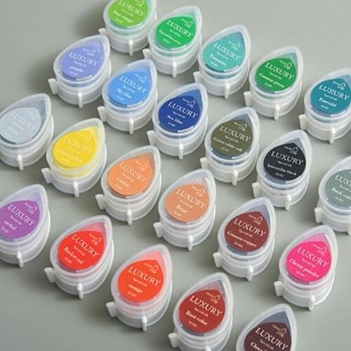 1PC Creative Scrapbooking Oil Rubber Stamps Ink Pad Kawaii Water Drop Shape Inkpad DIY Decoration Art Tool Colored Inkpad