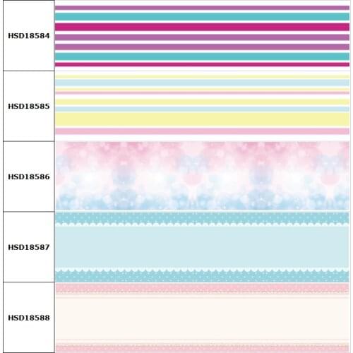 10yard Hot Colorful Stripe Cartoon Printed Grosgrain Ribbon Accessory Hairbow Headwear Decoration DIY Wholesale OEM 38MM 75MM