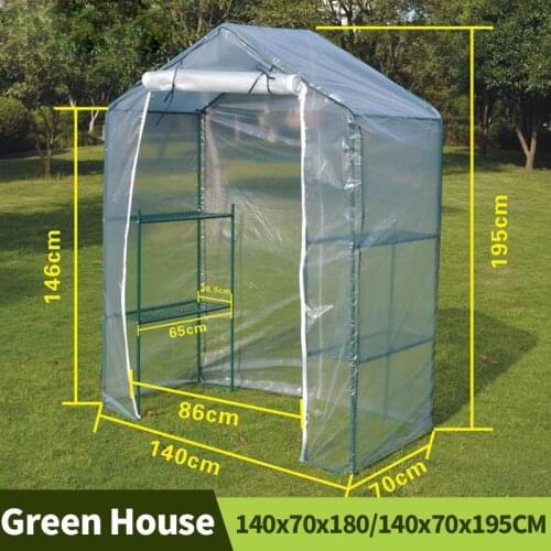 140x70x180/140x70x195CM 3 Layers Walk-in Greenhouses Agriculture Plant Covers Garden Hoods Outdoor Rainproof Shed With Frame