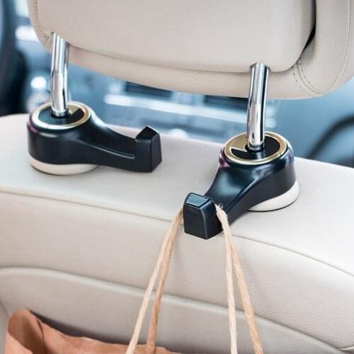 2Pcs Hidden Car Headrest Hooks Car Seat Back Hanger Clips For Bag Handbag Purse Grocery Foldble Clips Car Interior Accessories