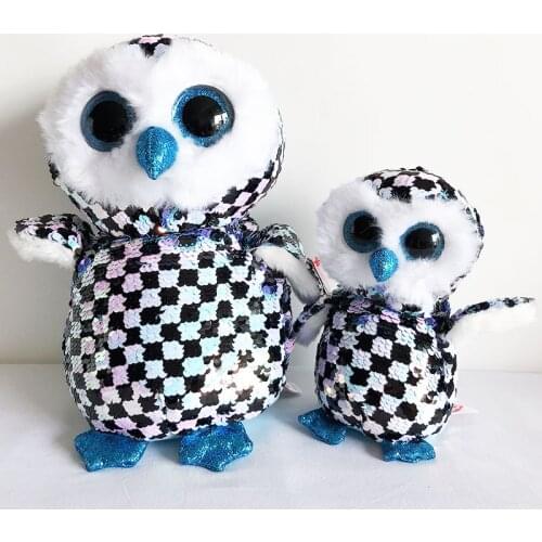 25CM Ty Beanie Big Eyes Stuffed Animal Color Cat Unicorn Owl Series Plushie Cute Doll Collection Toys Child Birthday Gift