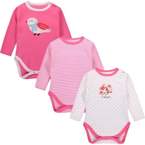3 pieces / lot New Baby beautiful print Sports suit for kids natural cotton clothing with Long sleeves for little girls