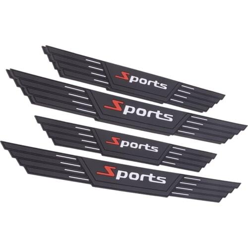 4pcs/Set Universal Car Door Scuff Plate Sill Cover Panel Step Protector Rubber Strip Styling