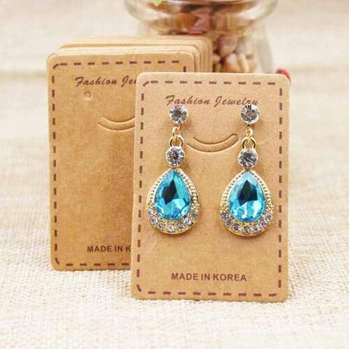 6.5*4.50CM cardboard white/kraft smile cute earring package card tag drop earring products display card tag 100pcs per lot