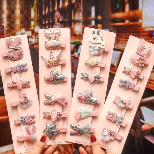 Little Girl Hair Accessories Baby for Tying Headdress Fabric Childrens Clip Set Cute pin