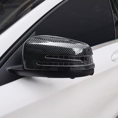 ABS Rearview Mirror Cover Trim 2pcs For Mercedes Benz ML 12-15 GL 13-15 GLE 16-18 GLS 16-18 Carbon Fiber Style Car Styling