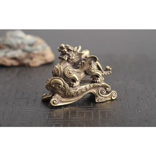 Animal de la suerte kiwin bronce broche de llave manija auto ornamento colgante artesanía