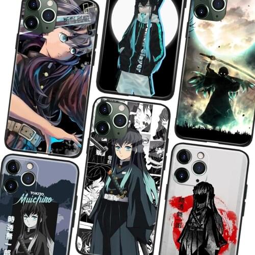 Muichiro Tokito Kimetsu no Yaiba anime Soft TPU Glass Phone Case for IPhone SE 6s 7 8 Plus X Xr Xs 11 12 Mini Pro Max Samsung