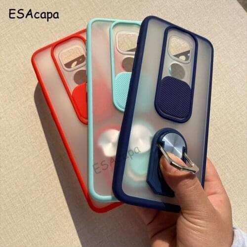For Motorola G9 Play Case Slide Camera Lens Protection Shockproof Phone Case For Moto G9 E7 Plus Magnetic Ring Stand Back Cover
