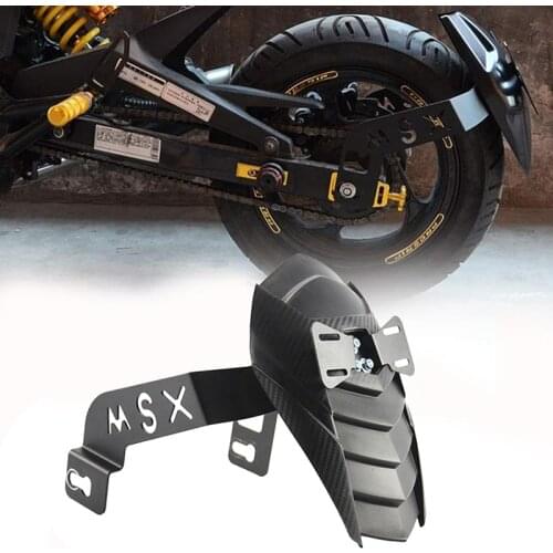 Rear Wheel Fender Splash Guard Cover Tire Hugger with License Plate Bracket for Honda Grom MSX 125 SF Motorbike - Black