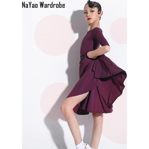 2021 New G3508 Kids Latin Dance Dress Children Girls Dancing Clothes Salsa Costume Ballroom Tango Dresses