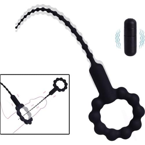 Electric Urethral Catheter Penis Ring Urethral Vibrator Penis Insert Cock Ring Urethral Plug Sex Toys for Men Chastity Sounding