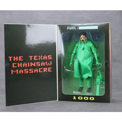 New Classic Horror Movie Texas Chainsaw Massacre Leatherface Green Special Version NECA 18cm Action Figure