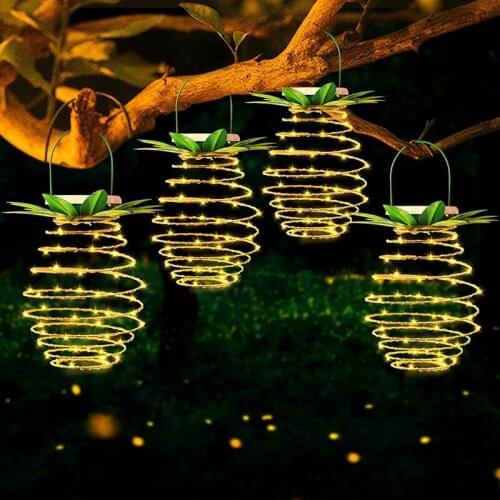 60LED Solar Lanterns Hanging Solar Lights Outdoor Decorative For Patio Garden Pathway Porch Deck Yard Decor 4 Pack