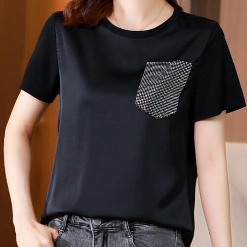 Diamonds T Shirt Women Short Sleeve Black T-Shirt Womens 2021 Fashion Summer Tops Korean Clothes White Tshirt Tee Shirt Femme