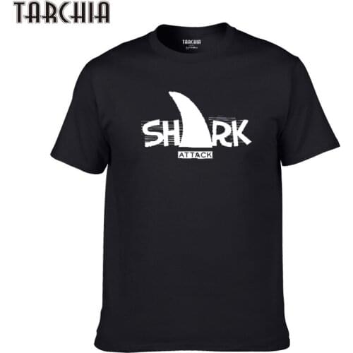 TARCHIA Tshirt T Shirt Homme Fit Shark Soft Short Sleeve Fashion Male Cotton New Men 2021 Brand Casual Boy Print T-shirt