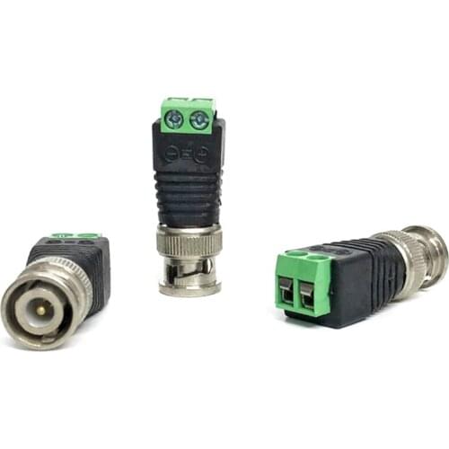 2/5 piece BNC male connector to terminal block BNC male surveillance camera connector to solder-free