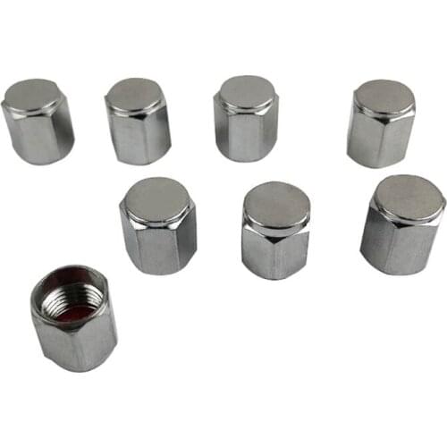 Brass (8 Pack) Tire Valve Silver Aluminum Hexagonal