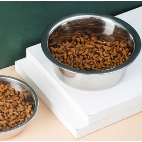 18cm/21cm Stainless Steel Pet Bowl Easy To Clean Cat Water Bowl Dog Food Bowl For Puppy Pet Drinking Dish Feeder Dog Accessories