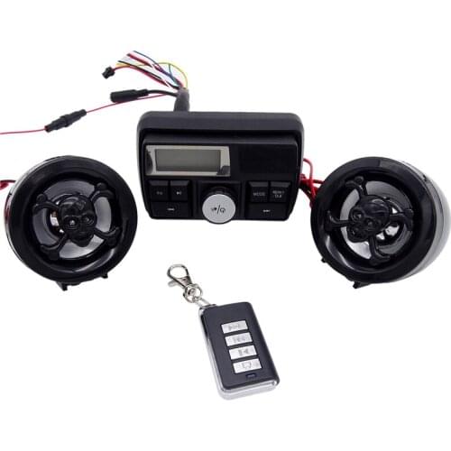 Motorcycle Waterproof Anti-theft USB Audio Radio FM MP3 Stereo Amplifier Alarm System Skull Speaker Motorbike For Harley Honda