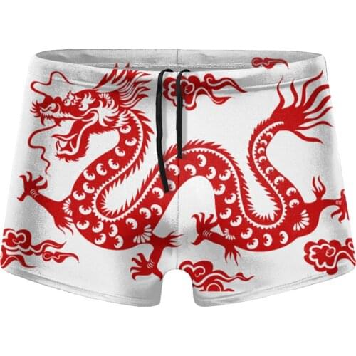Men Chinese Dragon beach swimming trunks Dragon Tattoo Swimsuit Boy for the sea Pool