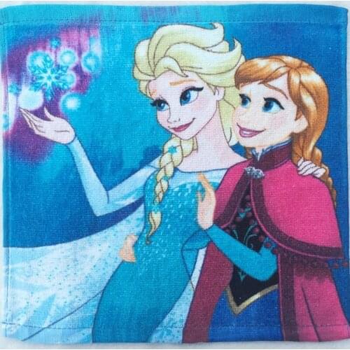 Disney Girls Frozen Elsa Anna Princess Cartoon Pattern Gauze Towel Boys Soft Small Handkerchief Towel 30x30cm