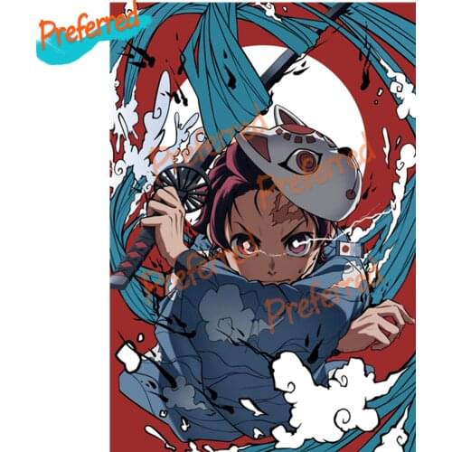 Demon Killer Nezuko Camado Personality Color Car Stickers for Stickerwaterproof Sunscreen Anti-UV Laser