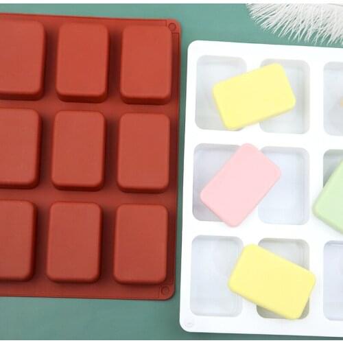 New 12 Cavity Square Silicone Soap Mold Candle Pudding Candy Wax Aromatherapy mould Craft Decorating 3D DIY Handmade Making Tool