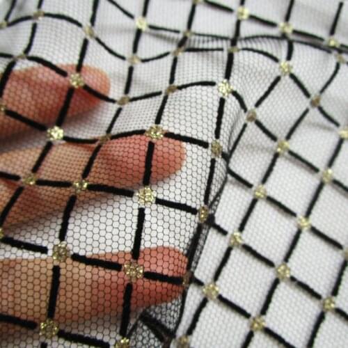 New Fashion Print Shining Tulle Fabric Wedding Party Decoration Mesh Fabric Sewing Baby girl prom dresses fabric