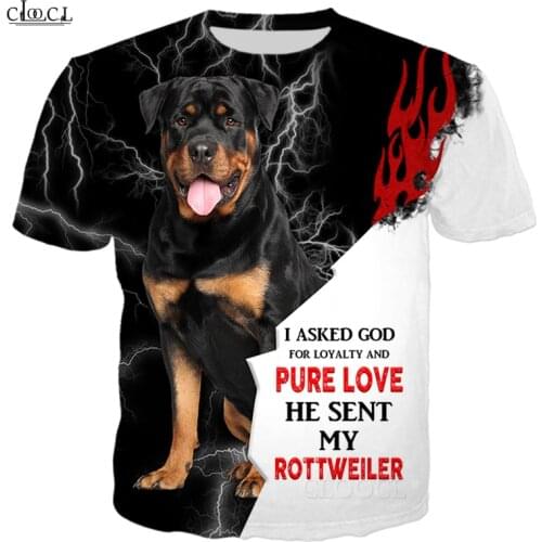 CLOOCL Newest Popular Hot Sale Rottweiler 3D Printed Mens T Shirt Harajuku Summer Short Sleeve Casual Unisex Tops Drop Shipping