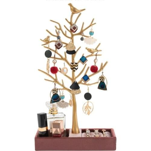 Tree-shaped Jewelry Display Stand Ring Groove Base Hanger Make-up Jewelry Storage Box for ladies and Girls