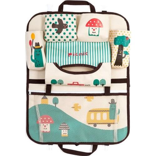 Useful Car Back Seat Storage Bags Organizer Food Phone Feeder Bags Car Pocket Car Hanging Storage Bag for Kids Baby Stroller Bag