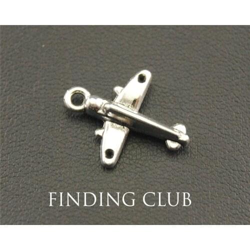 5pcs Silver Color Zinc Airplane Charm Pendant accessories for jewelry making 17X13mm A1293