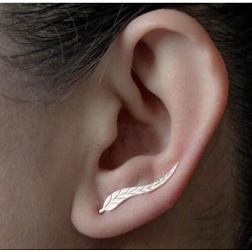 Fashion Girls Leaf Stud Earrings For women simple leaves Ear Cuff Earrings 2020 Fashion Minimalism Jewelry