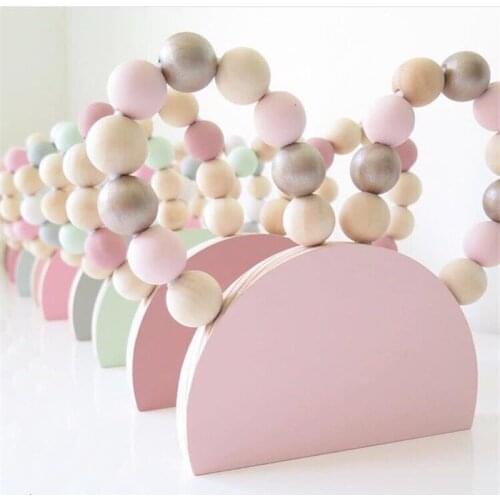 Nordic Wood Beads Rabbit Ear Ornament Kids Room Decoration Photography props Wooden Bunny Christmas Best Gifts