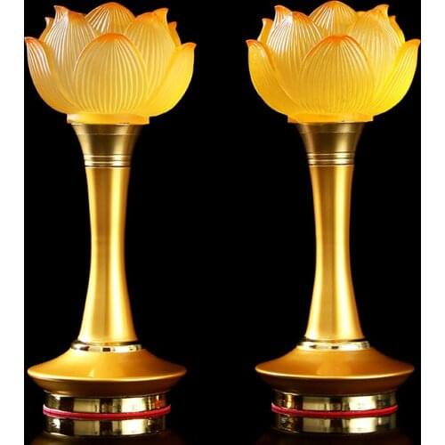 LED Lotus Light Buddha for The Light Plug-in Home Buddha Light A Pair of Buddhist Temple