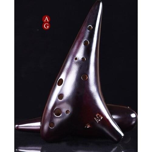 High quality smoked burn ag 12 holes AG Ocarina flute gift Alto G Great sound music instrument
