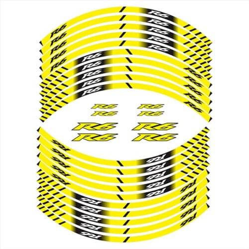 High Quality Motorcycle Front Rear Wheel Sticker Rim Reflective Waterproof Tire Decals Sticker Suit For YAMAHA R6 YZF-R6 r6