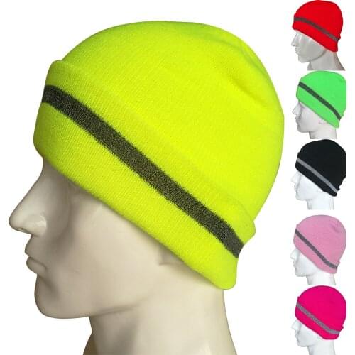 Winter Hi-Viz Knitted Hat Reflective Beanie For Men and Women