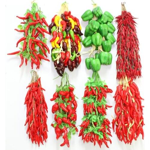 050 Simulation of vegetables hanging string of fake chili string fruit string Farmhouse Hotel courtyard red fire decorate