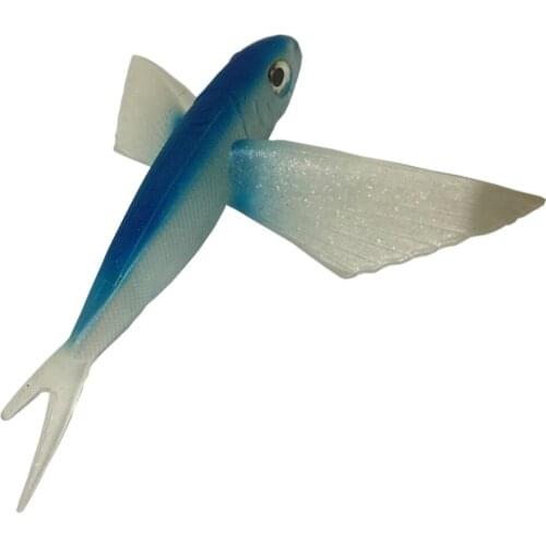 1pcs 220mm/124g Seawater Fishing Lure flying fish Soft Bait Fishing Lure sea angling curls trolling tuna mackerel