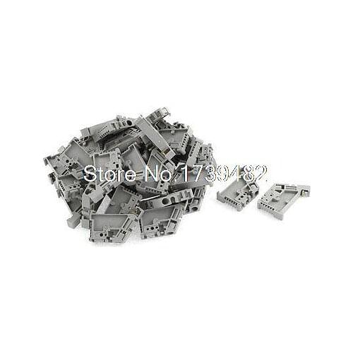 50Pcs 35mm DIN Rail Screw Fixed Terminal Block End Stopper Mounting Clips