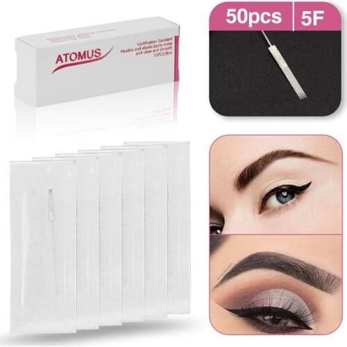 50Piece 5F Disposable Microblading Needles for Eyebrow Tattoo Semi Permanent