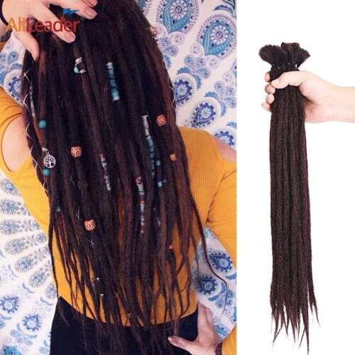 AliLeader 20Inch Pure Ombre Long Straight Natural Crochet Synthetic Hair for Dreads Pre-Loop Extension for Dreadlocks 1 Strand