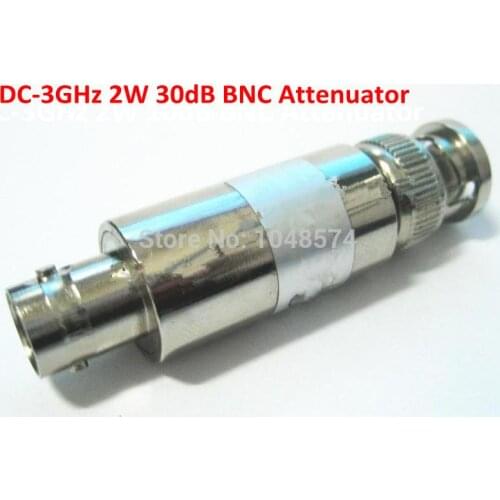 Free Shipping BNC male to BNC female 30dB 2W DC-3GHz Fixed Coaxial RF Attenuator