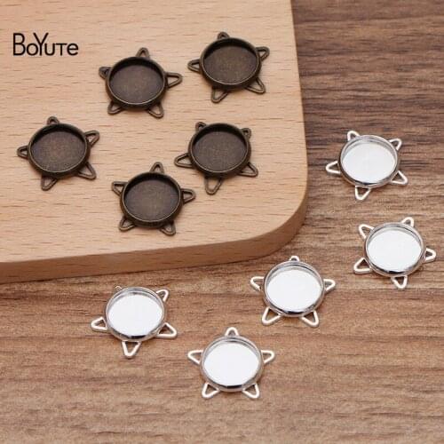 BoYuTe Custom Made (200 Pieces/Lot) Fit 10MM Cabochon Stone Base Blank Tray Setting Diy Jewelry Accessories Handmade Materials