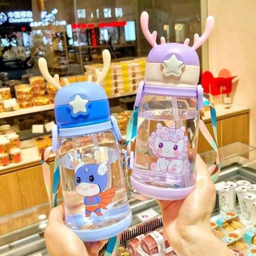 Child Sport Bottle Water Bottle With Straw Kid Drinkware Children Water Bottles Leakproof Drink Bottle Child Sport Bottle Water