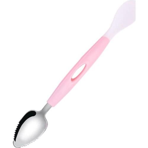 Baby Stainless steel mud scraper Spoon Feeding Food Kids Dishes Soft plastic scraping mud spoon baby food supplement fruit spoon