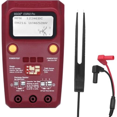 ESR02PRO Car Digital Transistor Tester Multimeter SMD Components Diode Triode Capacitance Inductance Resistance Lcr ESR Meter